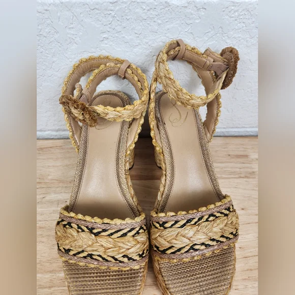 Sam edelman Iliana Heeled Sandals Womens 9 Espadrille Ankle Strap Platform Shoes - Picture 5 of 11